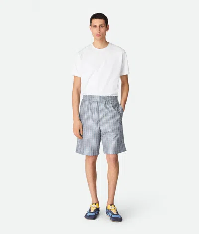 Bottega Veneta Printed Leather Shorts In Gray