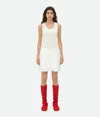 Bottega Veneta Printed Leather Striped Shorts In White