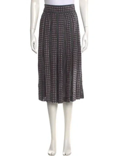 Pre-owned Bottega Veneta Printed Midi Length Skirt In Green