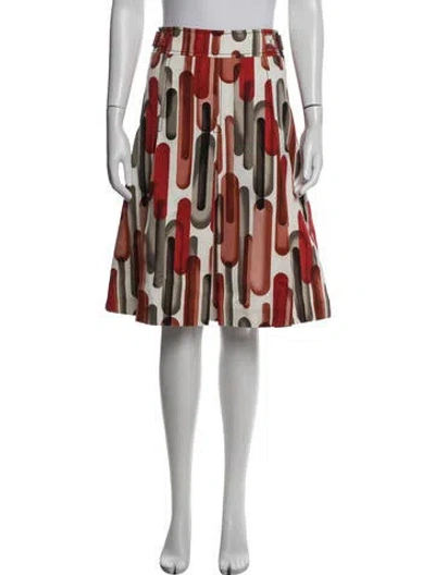 Pre-owned Bottega Veneta Printed Midi Length Skirt In Multicolor