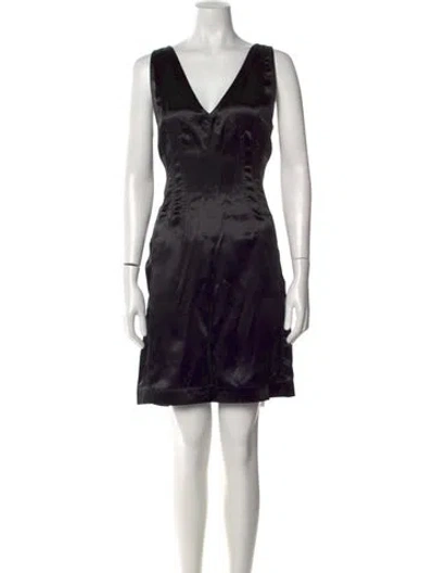 Pre-owned Bottega Veneta Printed Mini Dress In Black