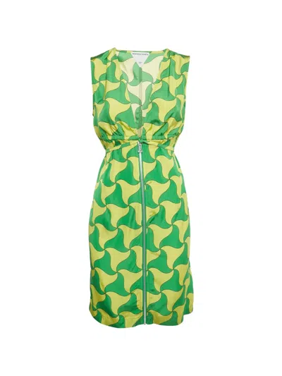 Pre-owned Bottega Veneta Printed Mini Dress In Yellow