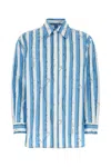 Bottega Veneta Swimmers Printed Light Cotton Shirt In Admiral/pineapple