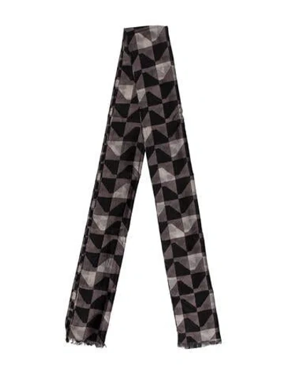 Pre-owned Bottega Veneta Printed Scarf In Gray