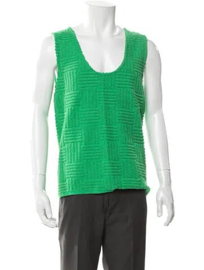 Pre-owned Bottega Veneta Printed Scoop Neck T-shirt In Green