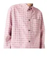 Bottega Veneta Men Pink Check Print Leather Shirt In Pink
