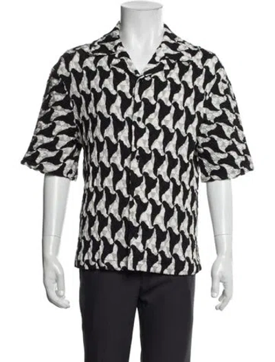 Pre-owned Bottega Veneta Printed Short Sleeve Shirt In Black