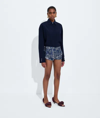 Bottega Veneta Bottega  Veneta Printed Silk Twill Culotte In Blue