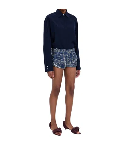 Bottega Veneta Printed Silk Twill Culotte In Blue