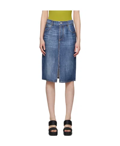 Bottega Veneta Printed Skirt In Blue