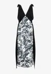 Bottega Veneta Printed Sleeveless Maxi Dress In Monochrome