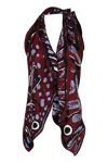 Bottega Veneta Fish Print Asymmetric Silk Twill Halter Top