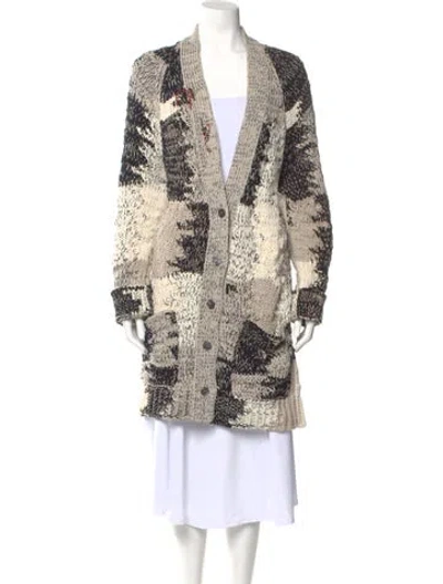 Pre-owned Bottega Veneta Printed V-neck Sweater