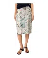 Bottega Veneta Printed Woven Leather Skirt In Light Gray/black