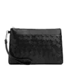 Bottega Veneta Prism Woven Pattern Clutch In Black