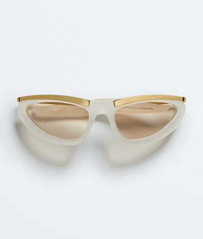 Bottega Veneta Prisma Cat Eye Sunglasses In White