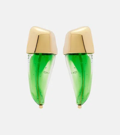 Bottega Veneta Prisma Glass Earrings In Gold