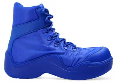Pre-owned Bottega Veneta Puddle Bomber Ankle Boot Cobalt (women's) Sneakers In Blue