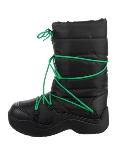 Pre-owned Bottega Veneta Puddle Bomber Leather Snow Boots W/ Tags In Black