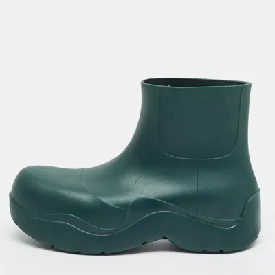 Pre-owned Bottega Veneta Puddle Size 42 Green Leather Ankle Length Boots