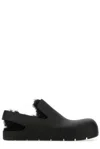 Bottega Veneta Black Puddle Rubber And Shearling Slippers In Black