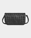 Bottega Veneta Puff Pouch Bag With Strap In Black Space