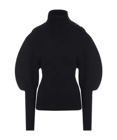 Bottega Veneta Puff-sleeves Jumper In Black