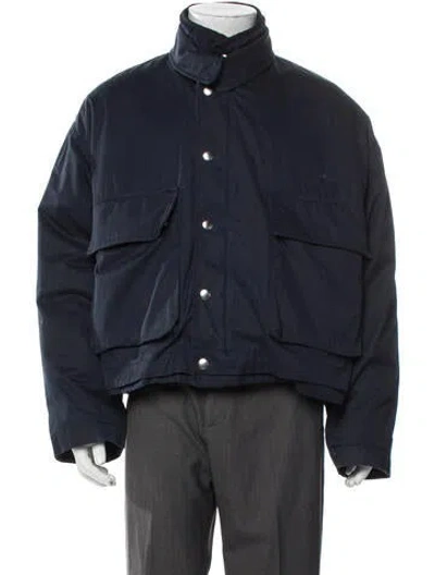 Pre-owned Bottega Veneta Puffer Coat In Blue