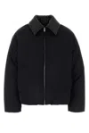 Bottega Veneta Intrecciato Leather-trimmed Shell Down Jacket In Black