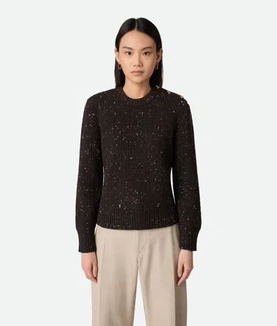 Bottega Veneta Pull En Laine À Côtes Anglaises In Black