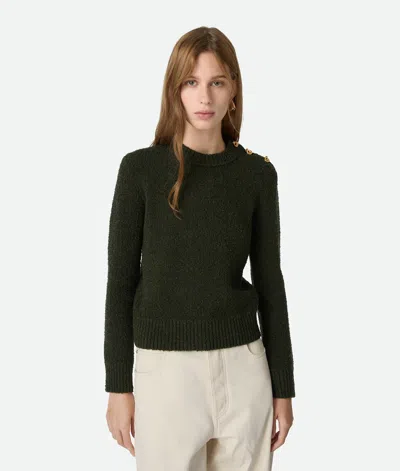 Bottega Veneta Wool Bouclé Jumper In Green