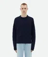Bottega Veneta Intreccio Wool Jumper In Blue
