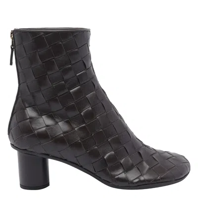 Bottega Veneta Botin Atomic Infilato Intrecc Chocolate In Black