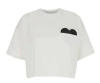 Bottega Veneta White Cropped T-shirt With Heart Detail On The Pocket In Cotton Woman