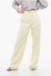 Bottega Veneta Pure Linen Pants With Embroidered Front Pince