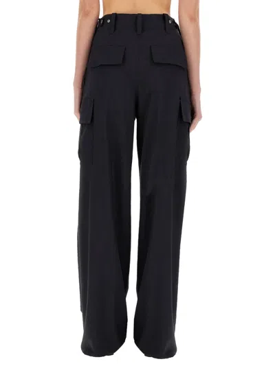 Bottega Veneta Pure Wool Cargo Trousers In Blue