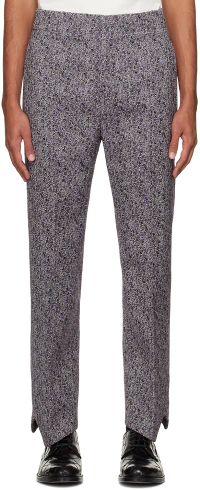 Bottega Veneta Purple Curved Trousers In 5215-lilac/bordeaux