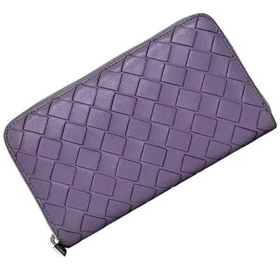 Pre-owned Bottega Veneta Purple Intrecciato Long Wallet (bi-fold) ()