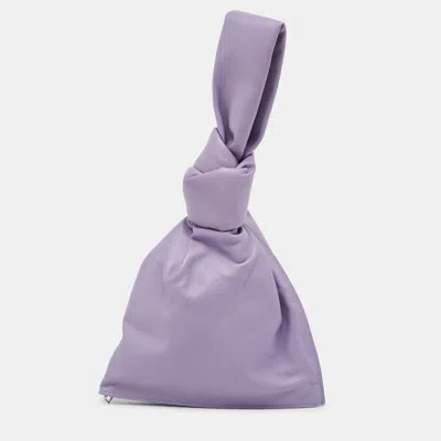 Pre-owned Bottega Veneta Purple Leather Bv Twist Clutch Bag