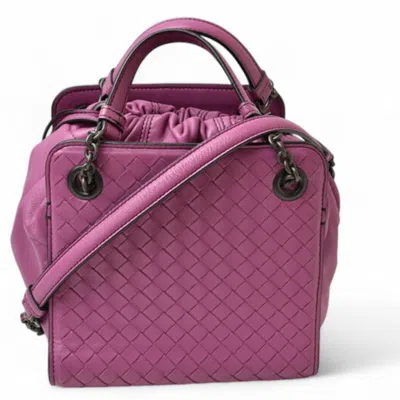 Pre-owned Bottega Veneta Purple Leather Handbag Shoulder Bag ()