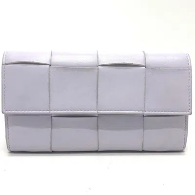 Pre-owned Bottega Veneta Purple Leather Long Wallet (bi-fold) ()