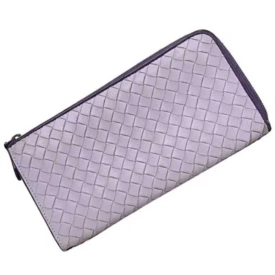 Pre-owned Bottega Veneta Purple Leather Long Wallet (bi-fold) ()