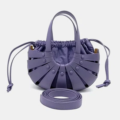 Pre-owned Bottega Veneta Purple Leather The Shell Tote Bag