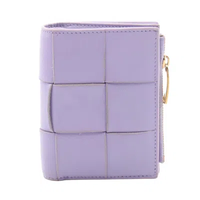 Pre-owned Bottega Veneta Purple Leather Wallet (bi-fold) ()