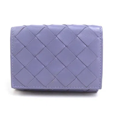 Pre-owned Bottega Veneta Purple Leather Wallet (tri-fold) ()