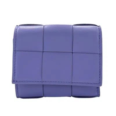 Pre-owned Bottega Veneta Purple Leather Wallet (tri-fold) ()