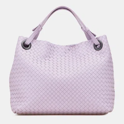Pre-owned Bottega Veneta Purple Medium Nappa Intrecciato Bella Tote