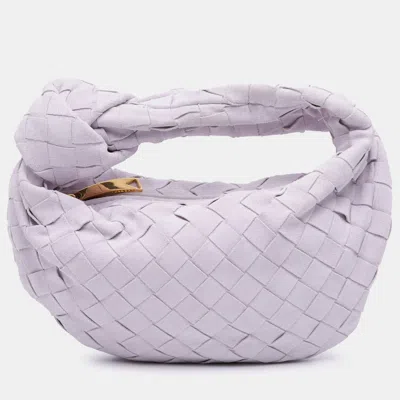 Pre-owned Bottega Veneta Purple Mini Suede Intrecciato Jodie