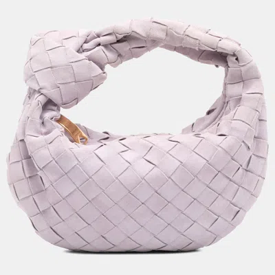 Pre-owned Bottega Veneta Purple Mini Suede Intrecciato Jodie