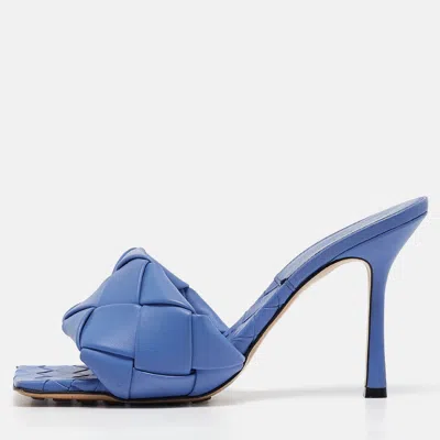Pre-owned Bottega Veneta Purple Quilted Leather Lido Slide Sandals Size 40